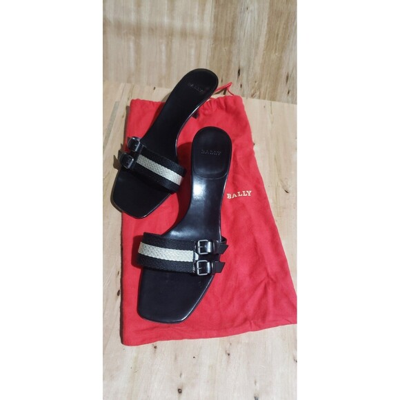 Bally Women’s Beautiful Jekel Brown Slip On Stiletto Heel Sandals Size 8.5 EU 39 - Picture 1 of 8